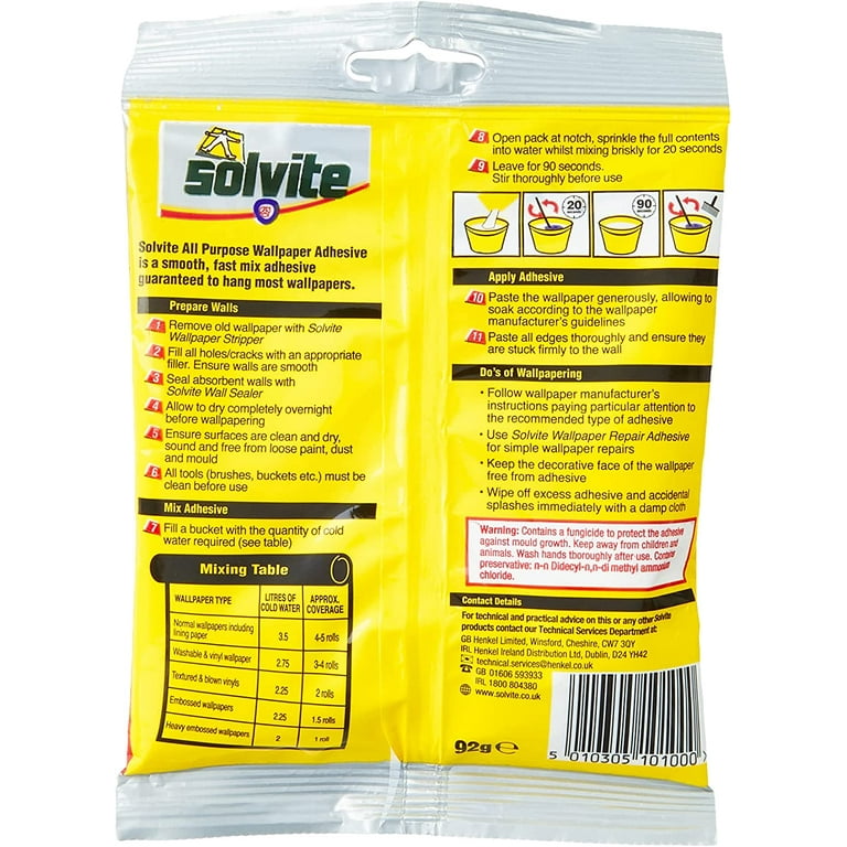 Solvite All purpose Ready mixed Wallpaper Adhesive 9kg - 10 rolls
