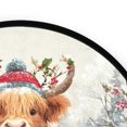 thumbnail image 4 of 36.2 Inch Round Floor Mat Cow Wearing Christmas Hat Carpet Decor Rug for Living Room Bedroom, 4 of 6
