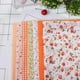 thumbnail image 4 of Juego de 7 piezas de ropa de cama para hacer tú mismo, diseños variados para acolchados y manualidades, paquete de cuadrados de tela de algodón naranja de 25 x 25 cm, 4 of 8