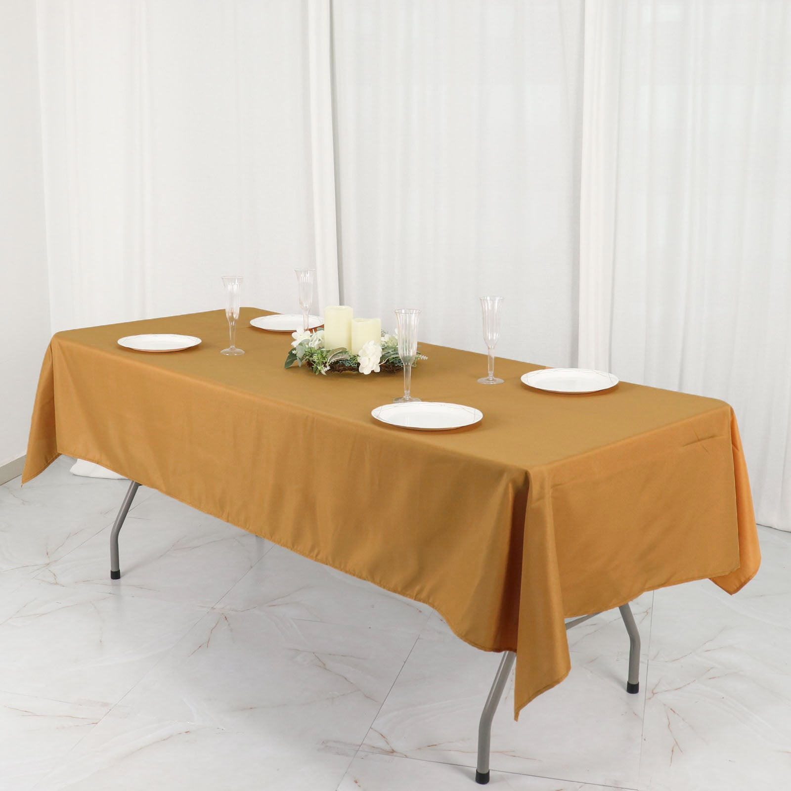Efavormart 54x96" GOLD Wholesale Linens Polyester Tablecloths Rectangle Banquet Linen Wedding
