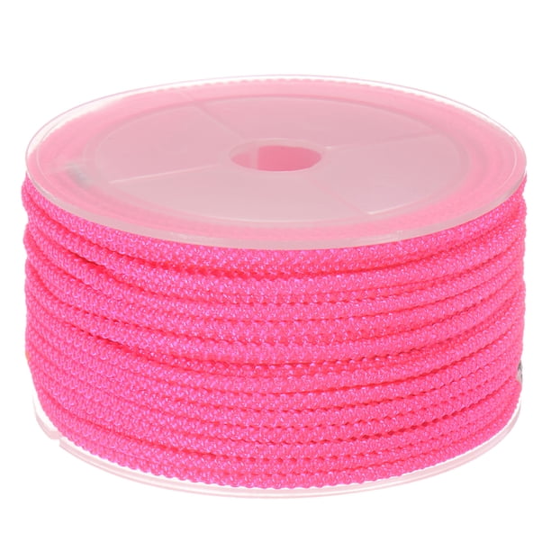 Nylon Rebordear Hilo Cordón 2mm Extrafuerte Trenzado Nylon Cuerda para Collar Pulseras Joyería Fabricación Artesanías 15M/49 Pies, Caliente Rosa