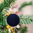 thumbnail image 3 of PULMCheerger 12-Pack Classic Dark Velvet Flocked Christmas Ball Ornaments - 6 cm/2.4 in Decorative Tree Accents for Festive Holiday Spirit, 3 of 7