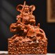 thumbnail image 1 of Ebony solid wood carving of Zhao Gongming, the God of Wealth riding a tiger, a decorative craft for the living room or entryway., 1 of 4