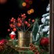 thumbnail image 4 of Inserto de rama de ratán navideño | Ramitas y hojas decorativas doradas y rojas con bayas rojas | Acento natural tejido a mano para las fiestas | 11.8x5.9 pulgadas | Decoración festiva de adornos, 4 of 9