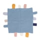 thumbnail image 1 of Mantas de seguridad con etiqueta para bebé, manta de seguridad de algodón transpirable suave y agradable para la piel, alivio de la ansiedad, azul y negro, 1 of 14