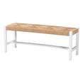 thumbnail image 1 of Pemberly Row Woven Paper Loom Bench with Mahogany Frame in White, 1 of 7