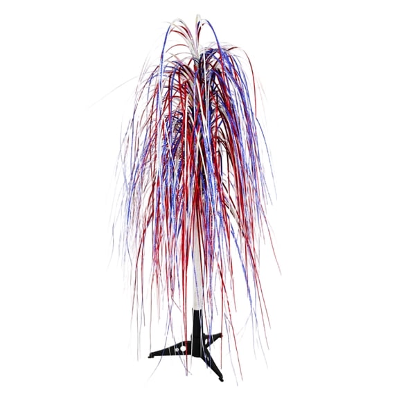 Patriotic Foil Spray Centerpiece, 4th of July Metallic Foil Spray Centerpiece Glitter Patriotic Red White Blue Tinsel Tabletop Decorations for Memorial Day USA 250th Anniversary, blue