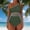 Army Green, variant on HOMBOM Womens One Piece Swimsuits Swimwear Army Green Ruched Slimming Mesh One Shoulder Tummy Control Bathing Suit for Ladies