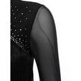thumbnail image 6 of iiniim Women's V Neck Long Sleeve Fringe Latin Dance Tango Waltz Cocktail Party Dress Black XL, 6 of 7