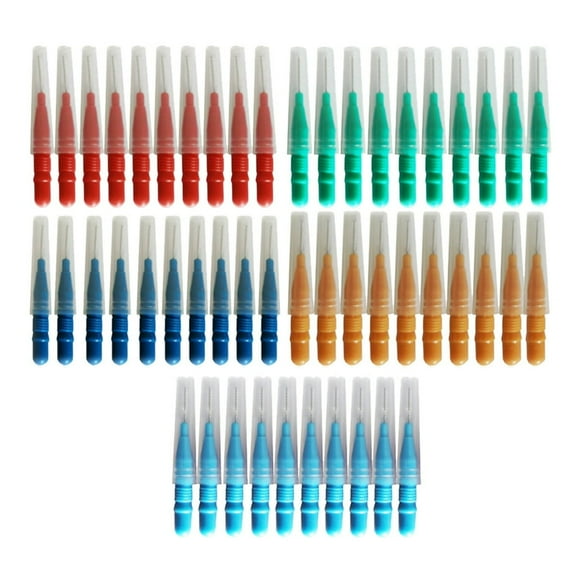 50Pcs/Set Interdental Brush Gum Oral Hygiene Floss Soft Tooth Brush Orthodontic Toothpick for Cleaning Oral Care