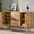 thumbnail image 3 of Mango Wood Sideboard with 3 Drawers 2 Doors and Textured Appearance / Ample Storage and Style, 3 of 7