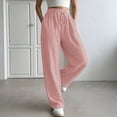 thumbnail image 6 of hoksml Women's Drawstring Waist Striped Wide Leg Pants, Casual Stretchy Trousers with Pockets, 6 of 6