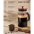 thumbnail image 6 of French Press Coffee Maker 34oz 1 L, No Plastic Touching Cafe, Heat Resistant Thickened Borosilicate Glass, Stainless Steel Brewer, Cold Brew Cafetera Teapot for Kitchen Travel Camping，Rose gold, 6 of 7