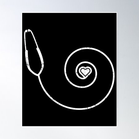 Stethoscope Heart Cute Nurse Traveling Nurse Medical Doctor Nurse Graduation Gift Love Poster Wall Art, Modern Wall Decor, 24x36 UNFRAMED