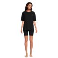 thumbnail image 2 of Lissome Women's Oversize Hacci Ribbed Tee and Bike Shorts Lounge Set, 2-Piece, Sizes S-4X, 2 of 5