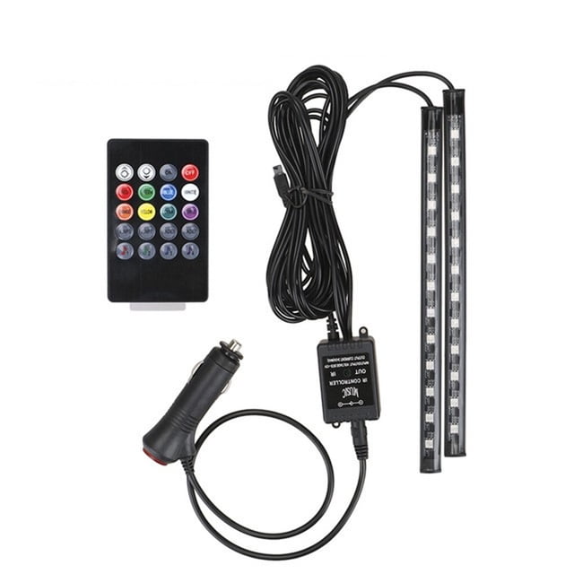 Sidaley Tiras de luces LED para automóviles debajo de la ventana del tablero Control de voz Atmósfera Lámpara Vehículo Kit multicolor Type2 NO2
