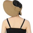 thumbnail image 3 of Visera solar para mujer, sombrero enrollable con cola de caballo, visera de paja plegable para playa, sombreros para el sol, 3 of 4