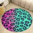 thumbnail image 4 of Leopard Print Pattern Floral Medallion Round Rug - Small Round Area Rug, Soft Non-Slip Machine Washable Bedroom Mat Indoor Accent Entry Carpet for Office Desk Dorm Hallway, 4 of 6