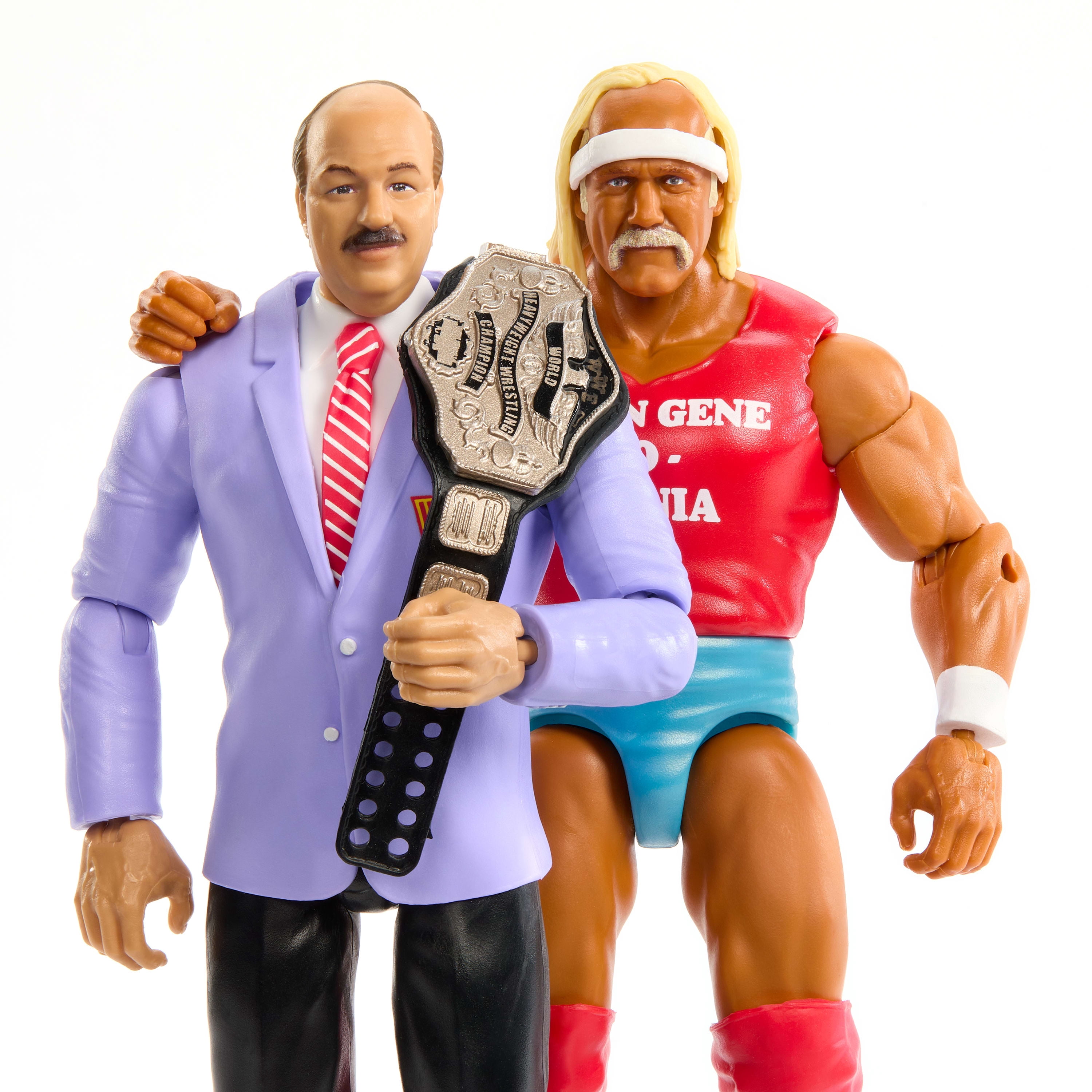 WWE Main Event Championship Showdown Hulk Hogan & Mean Gene Action Figures & Accessory, Series #19