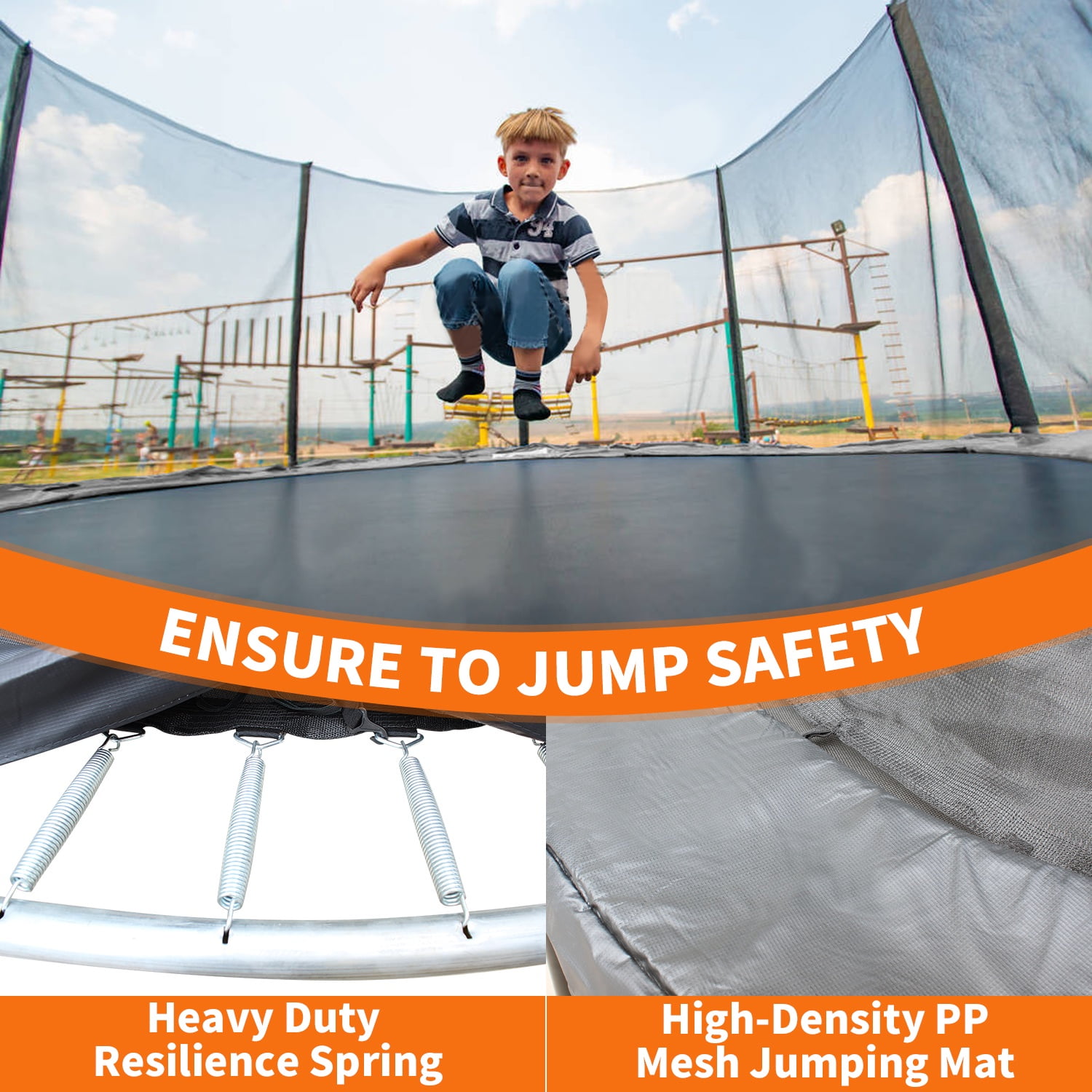 10FT Trampoline w/Enclosure, Seizeen Heavy-Duty Round Trampoline for Kids Outdoor Play, Large Trampoline as Gift for Boys and Girls