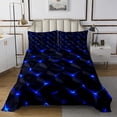 thumbnail image 1 of Erosebridal Neon Geometric Coverlet Set Twin, Blue Abstract Bedding Set, Futuristic Honeycomb Decor, 1 of 5