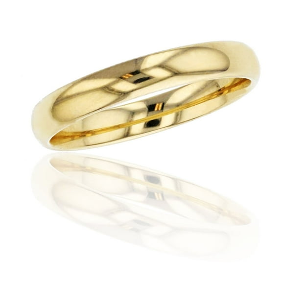 Decadence 10K Yellow Gold 3mm Polished Plain Wedding Band, Size 6