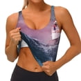 thumbnail image 3 of Fotbe Boat Lighthouse Storm Waves Sujetador Deportivo Largo sin Aros para Mujer con Almohadillas y Soporte Medio, Transpirable y Absorbente, Camiseta Tipo Chaleco o Tank Top-Small, 3 of 8