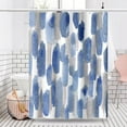 thumbnail image 2 of Abstract Watercolor Shower Curtain Blue and Grey Grunge Geometric Modern Aesthetic Bath Curtains Decorative Polyester Fabric Cloth Bathroom Shower Curtains Set with Hooks, 72x72 Inch, 2 of 6