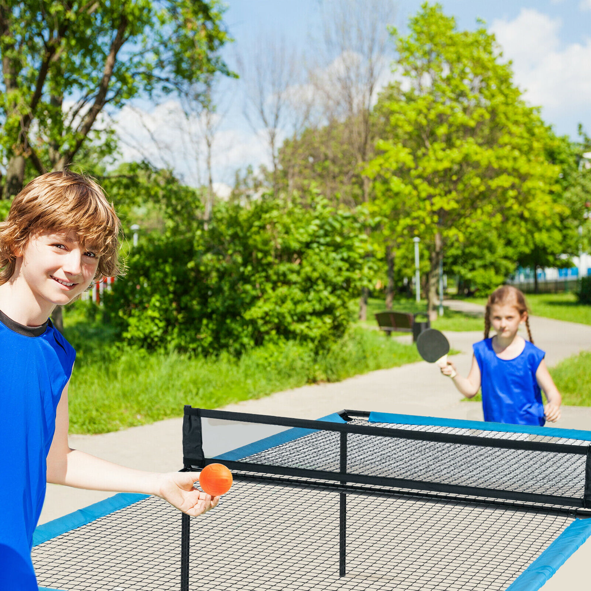  Laser Sports Table Tennis Set - Family Indoor and Outdoor  Recreation Sports Play - Easy to Install Retractable Net Post - Fun Ping  Pong Set Accessories for Kids and Adults 
