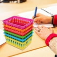 thumbnail image 2 of Miangastore 6Pcs Small Plastic Pencil Baskets Classroom Desk Organizers Colorful Storage Trays Utility Bins for Classroom Office Home School Supplies, 2 of 8