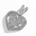 thumbnail image 3 of Men Women Hip Hop Three Layer Heart-shaped Pendant Necklace With 15mm Crystal Cuban Chain HipHop Iced Out Bling Necklaces Fashion Charm Jewelry, 3 of 5