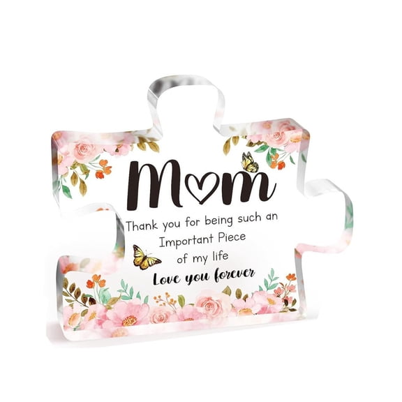SLYNSHome Mom Gifts for Mother's Day Cute Acrylic Block Puzzles Piece Adorable Mom Gift from Son, Daughter Mothers Day, Birthday Gift Idea for Mom