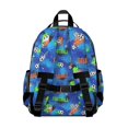 thumbnail image 3 of Football and Splash Blue Pattern Cute School Backpack Bag for School with Padded Back and Adjustable Shoulder Straps 15.25"x11.5"x5.25", 3 of 5