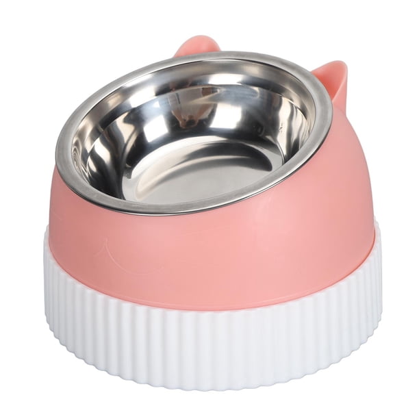 Cuenco Elevado Para Gatos, Inclinado 15, De Plástico Antideslizante, Comedero Más Lento, Cuencos Dobles Para Gatos Y Cachorros, Diseño De Máxima Comodidad, Fácil De Limpiar,