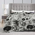 thumbnail image 4 of DouZhe Ultra-Soft Micro Fleece Lightweight Flannel Bed Blanket, Grunge Goth Aesthetic Print Cozy Warm Throw Blankets, 50"x40", 4 of 7