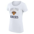 thumbnail image 2 of Women's G-III 4Her by Carl Banks White New York Knicks Super-Slim Fit Lightweight Team Logo T-Shirt, 2 of 3