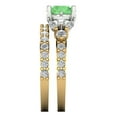 thumbnail image 3 of Clara Pucci 18K Yellow/White Gold 2.94 Simulated Green Diamond Engraveable Engagement Ring + Wedding Band Set, 3 of 7