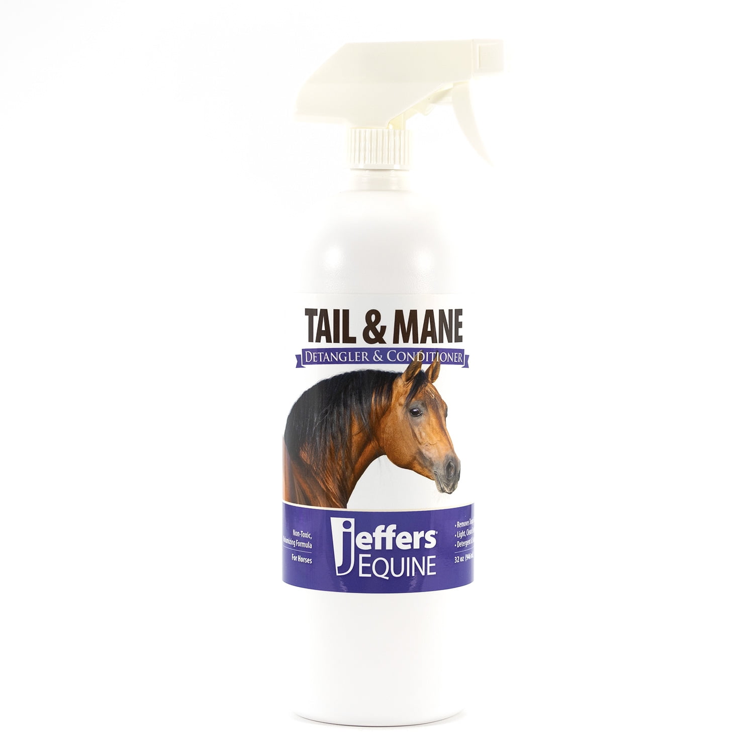 Jeffers Equine Tail & Mane Detangler & Conditioner Spray for Horses, 32 oz