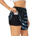 thumbnail image 3 of Lsque Navy Camouflage American Flag Printed Women's Running Shorts with Liner Pockets,Elastic Quick Dry Workout Athletic Gym Yoga Shorts,Womens High Waist Shorts-XX-Large, 3 of 9