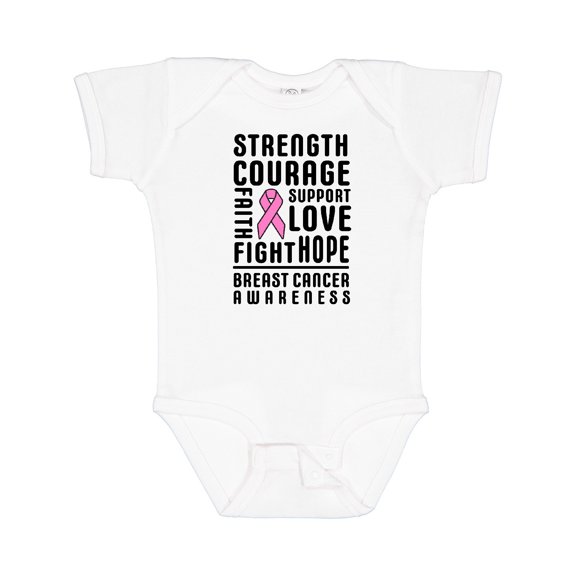 Inktastic Breast Cancer Awareness Strenght Courage Support Love Boys or Girls Baby Bodysuit