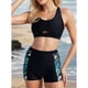 thumbnail image 3 of Traje de baño de 2 piezas para mujer, traje de baño de manga larga con estampado de 3 piezas para mujer, camisas de baño con sujetador incorporado y shorts, traje de buceo seco, traje de baño dividido, 3 of 5