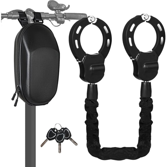 Scooter Lock, Electric Scooter Locks Anti Theft & Waterproof Scooter Bag, Bike Lock with Key, Heavy Duty Handcuff Chain Lock for E Scooter, Electric Bike, Bicycle, Motorbikes