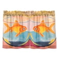 thumbnail image 7 of Yayeee Kitchen Curtains Tier Pair Light Filtering 27"x36" Rod Pocket Short Cafe Window Panel, Goldfish, 7 of 7