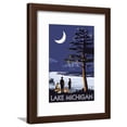 thumbnail image 1 of Lake Michigan  Bonfire at Night Scene, Framed Art Print Wall Art by Lantern Press Sold by Art.Com, 1 of 5