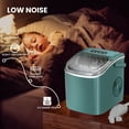 thumbnail image 6 of Electactic Countertop Ice Maker Portable Ice Machine with Handle, Self-Cleaning Ice Makers, 26Lbs/24H, 9 Ice Cubes Ready in 6 Mins for Home Kitchen Party Bar Green, 6 of 7
