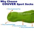 thumbnail image 3 of Couver Running Athletic Crew Socks Cotton Terry Cushion sole, Quarter High, Black, Small, 3 Pairs, 3 of 8