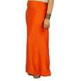 thumbnail image 2 of Indian Satin Silk Petticoat Bollywood Solid Inskirt Lining For Sari, 2 of 3
