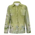 thumbnail image 4 of yunLCZ Women's Button Down Shirt Women's Long Sleeved Printed Button Down Shirt, 4 of 4
