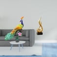 thumbnail image 2 of Estatua del pavo real,Estatua de pavo real,adorno de escritorio creativo y divertido,Escultura decorativa de pavo real para decoración del hogar,Escultura abstracta de fuego,Estatua de arte, 2 of 8
