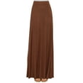 thumbnail image 2 of Made by Johnny Women's Solid Maxi Skirt with Elastic Waist Band XS RUST, 2 of 6